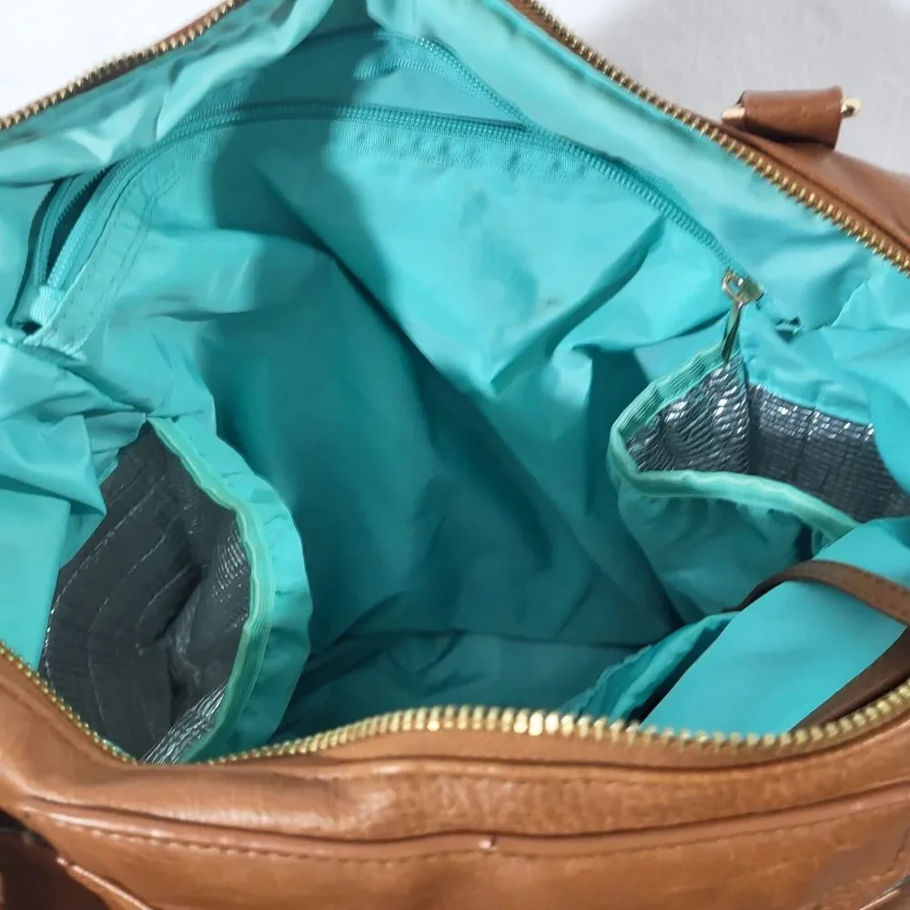 Mominside Diaper bag/ Tote Backpack Vegan Leather Insulated Pouches Many Pockets
